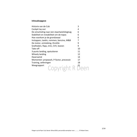 E-book Vliegen op de Piper Cub PA18-150HP – staartwiel training handleiding PDF