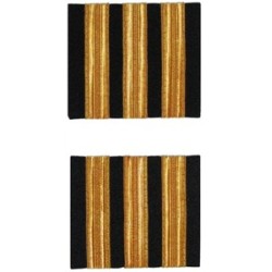 Eersteklas rang onderscheidingstekens Co-Pilot - schouder strepen voor piloten, drie strepen, goud Eersteklas rang onderscheidingstekens Co-Pilot - schouder strepen voor piloten, drie strepen, goud